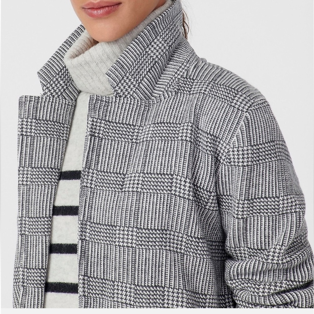 J. Crew Sophie open-front sweater-blazer in glen plaid